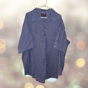 Repp Classic Men’s 19 Tall Button-Up Blue Shirt 60/40 Cotton Poly Blend